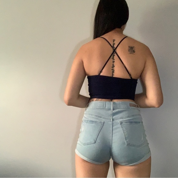 Dark blue cross crop  top size xs UK2LA - Picture 4 of 8